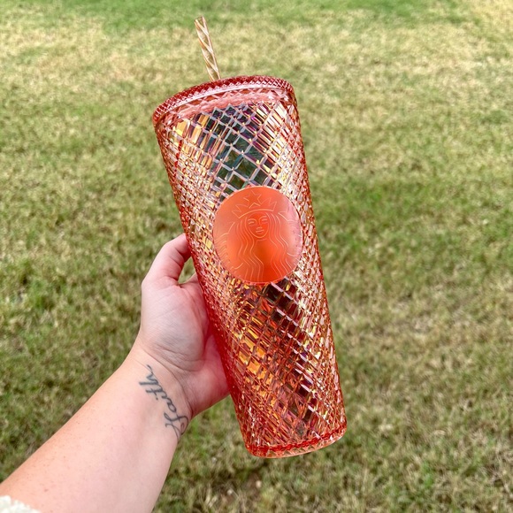 NWT 2021 STARBUCKS VENTI ORANGE JEWELED TUMBLER